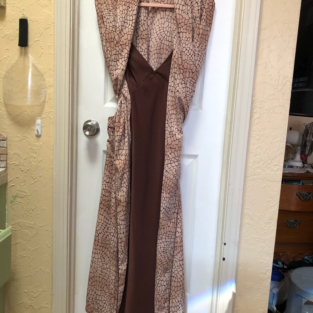 Elegant Brown and Tan Women's Pajama Set